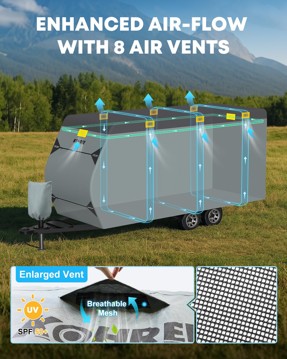 22-24 ft Travel Trailer Cover with 8 Vents N97384