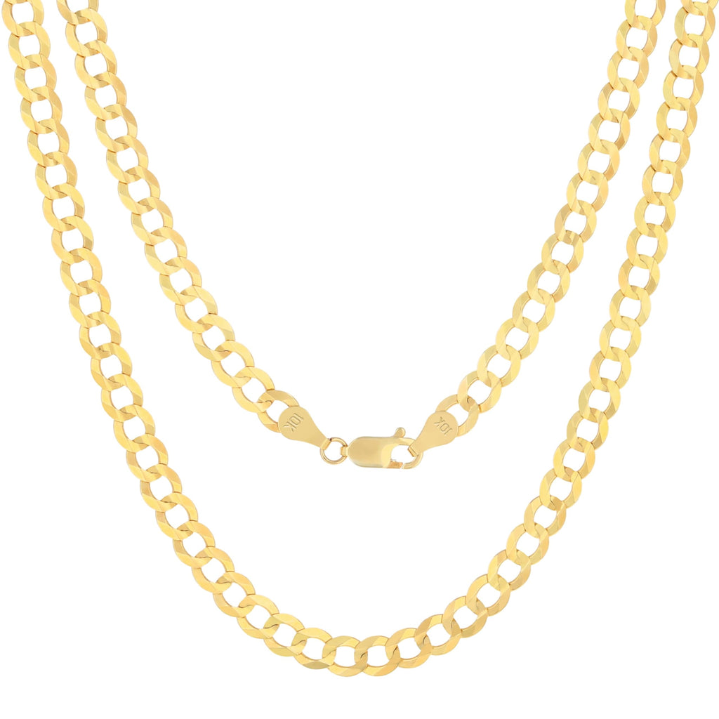 10K Yellow Gold Cuban Curb Link Chain Necklace S2098