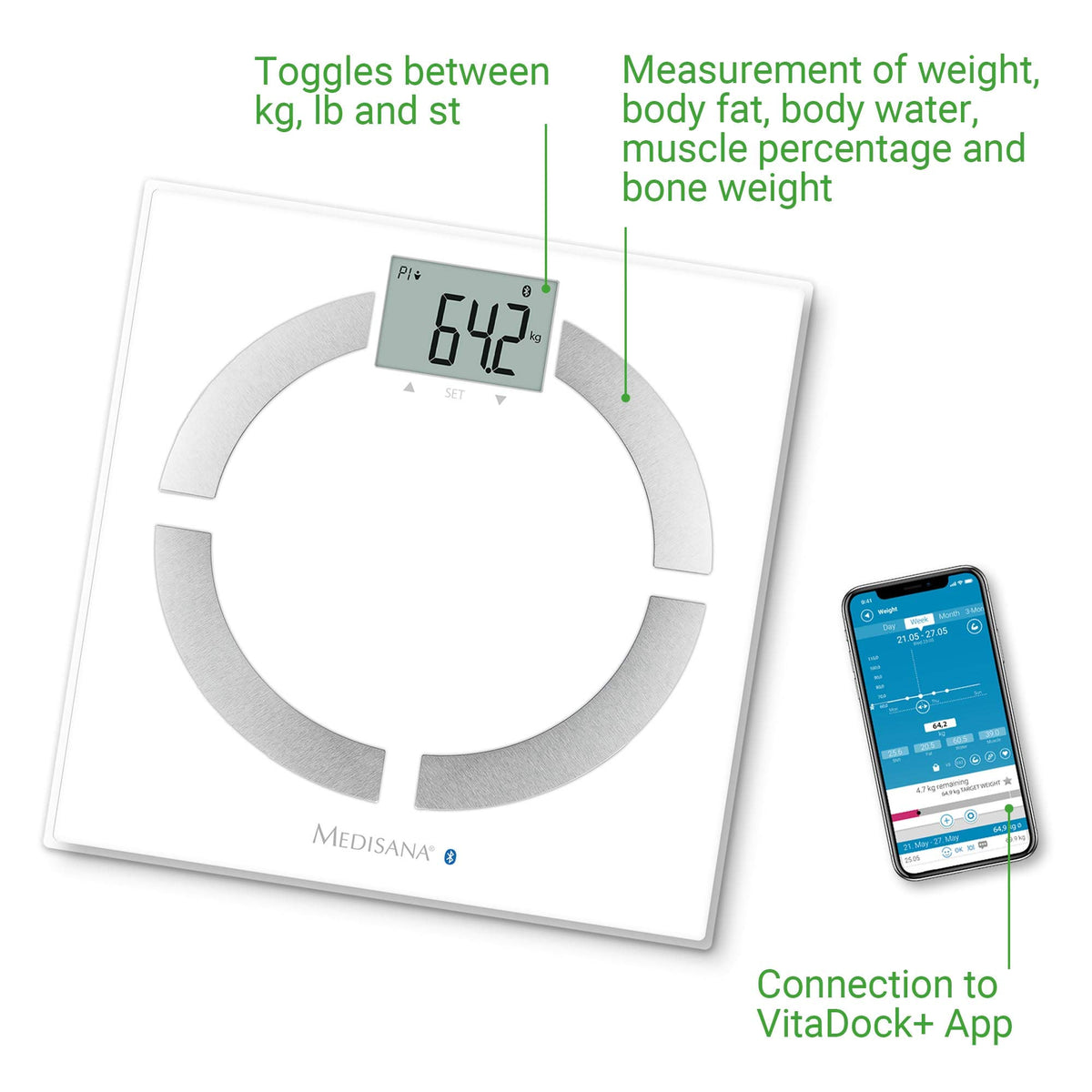 White 180 kg Body Analysis Scale Q94053