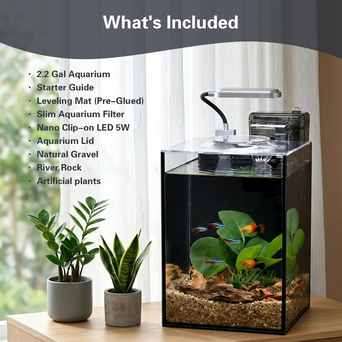 2.2 Gallon Glass Aquarium Set K6470
