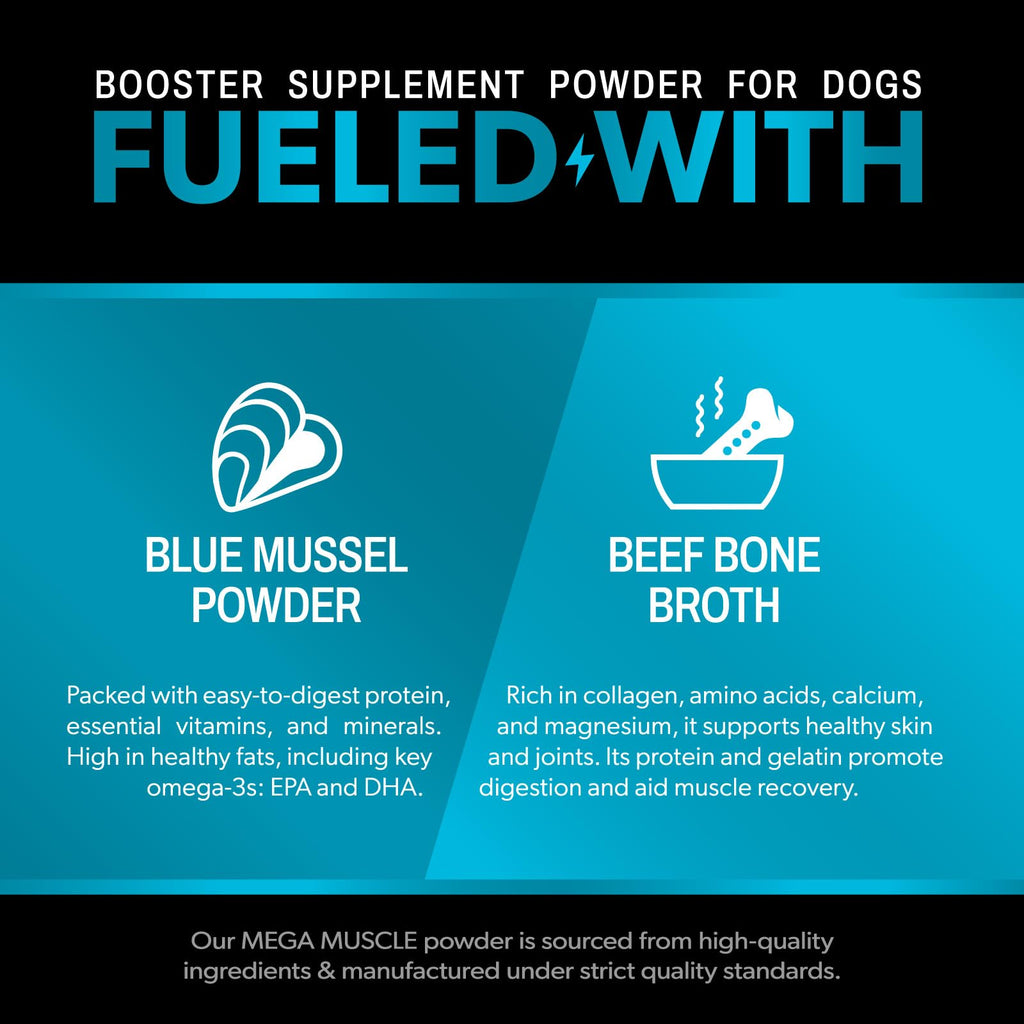 Dog Muscle Support Powder Blue Mussel Bone Broth Food Topper 3.2 oz M102566