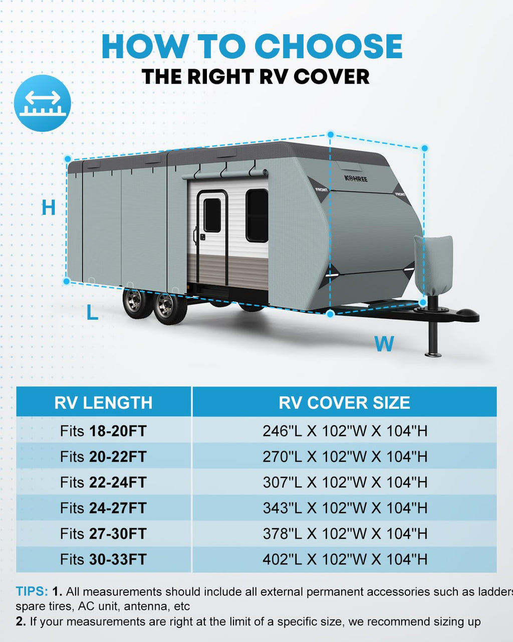 22-24 ft Travel Trailer Cover with 8 Vents N97384