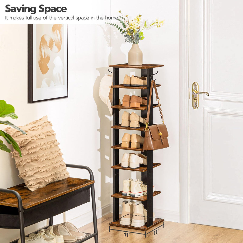 8 Tiers Vertical Wooden Shoe Rack R9889