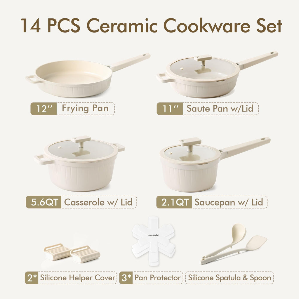 14 Pc Non Stick Ceramic Cookware Set L733486