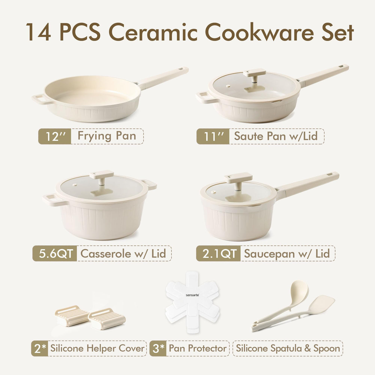 14 Pc Non Stick Ceramic Cookware Set L733486