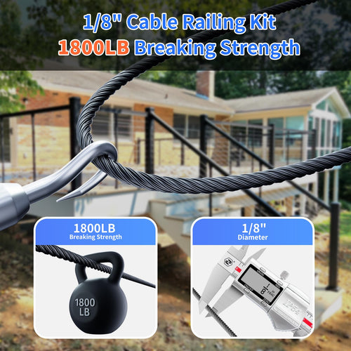 1/8 T316 Black Stainless Steel Cable 300FT R7986