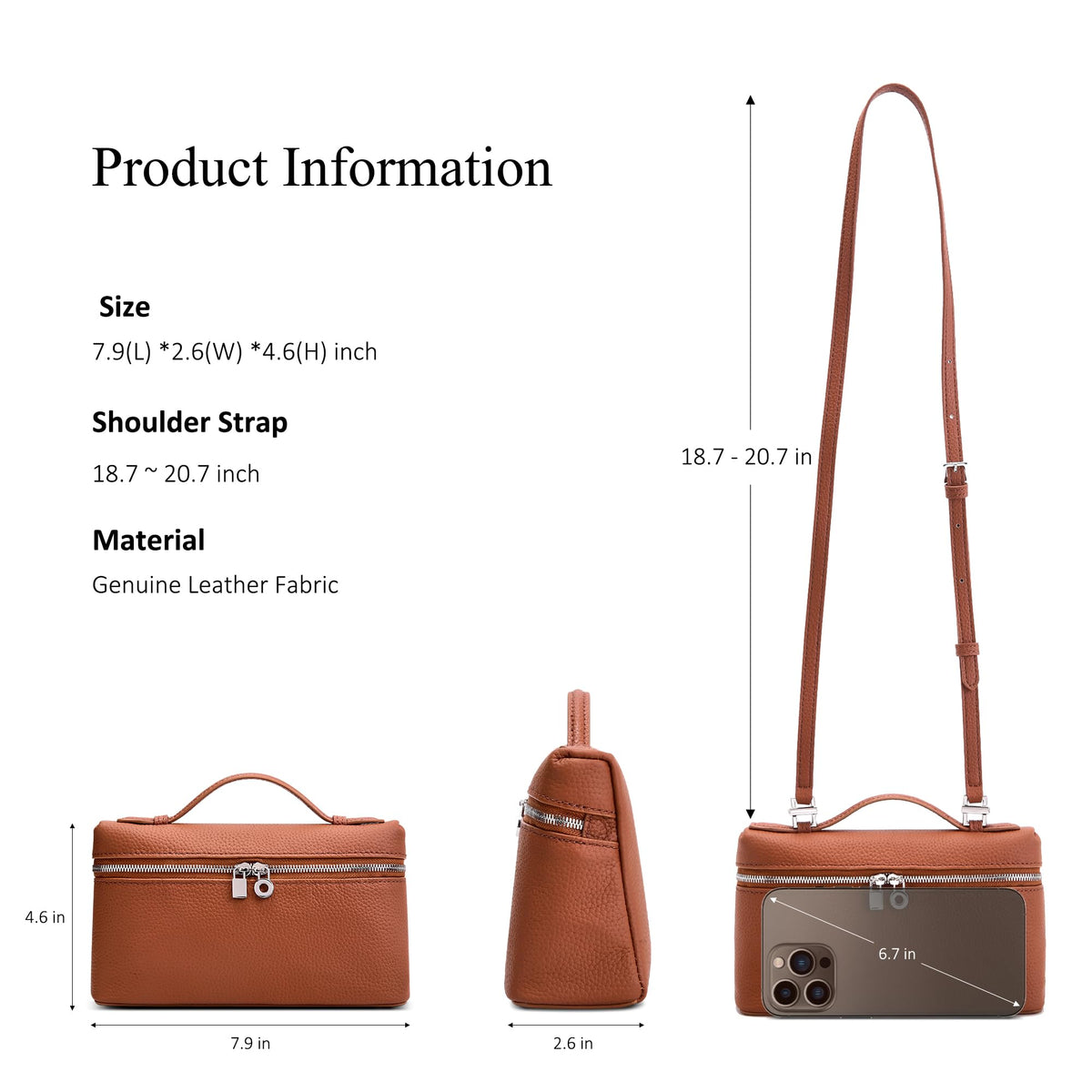 Small Genuine Leather Top-Handle Bag A5969