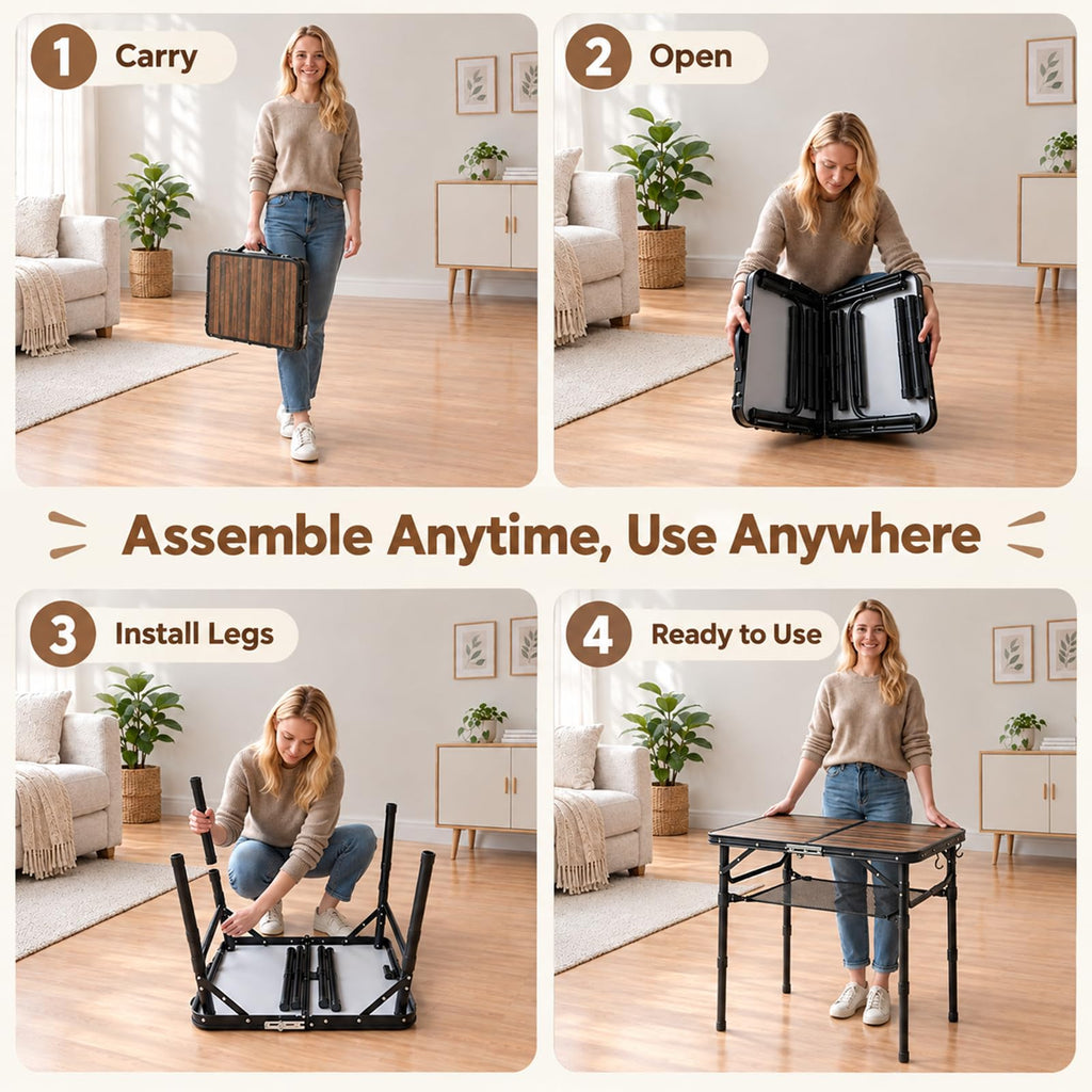 Folding Adjustable Height TV Tray Table B47969