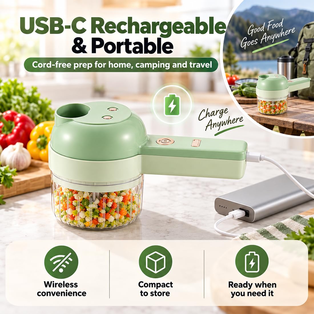 4 in 1 Wireless Electric Vegetable Chopper I616