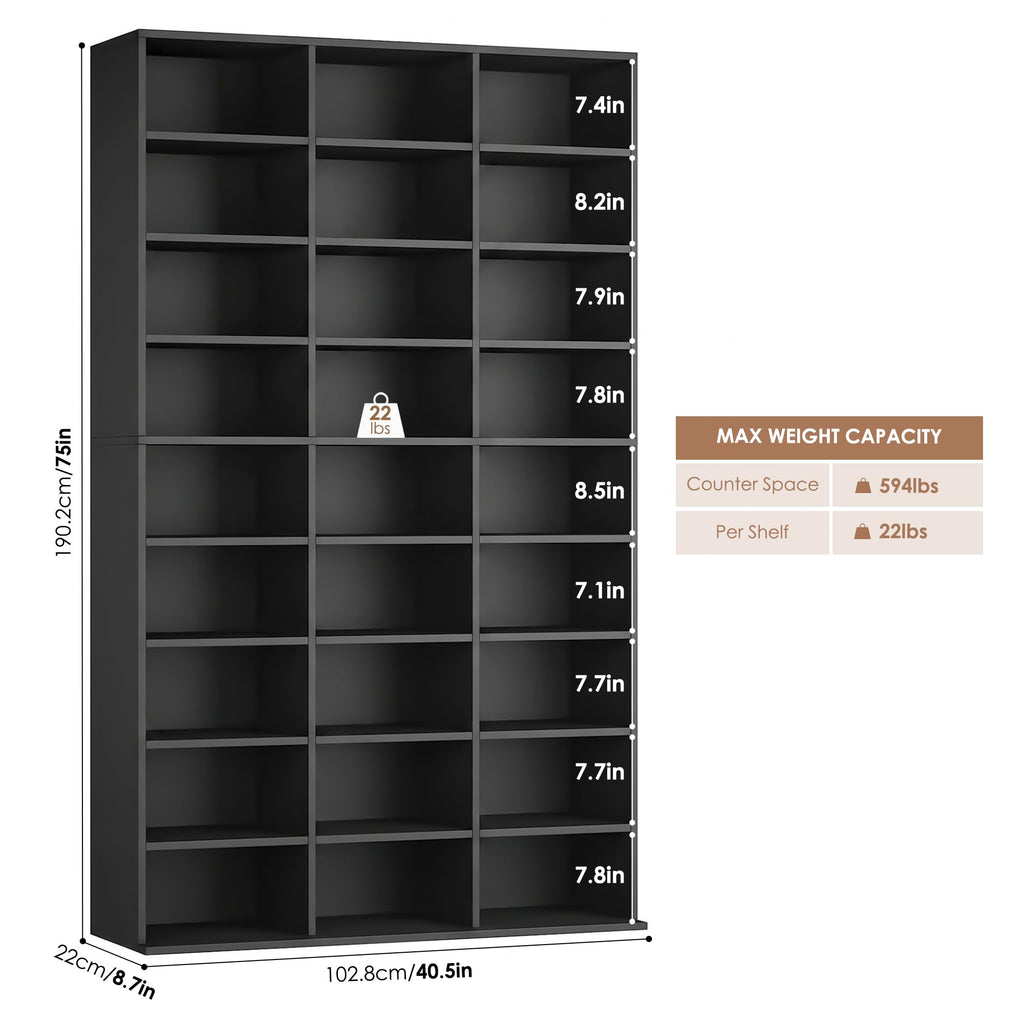 75'' H Black 27 Cube Bookshelf N574969