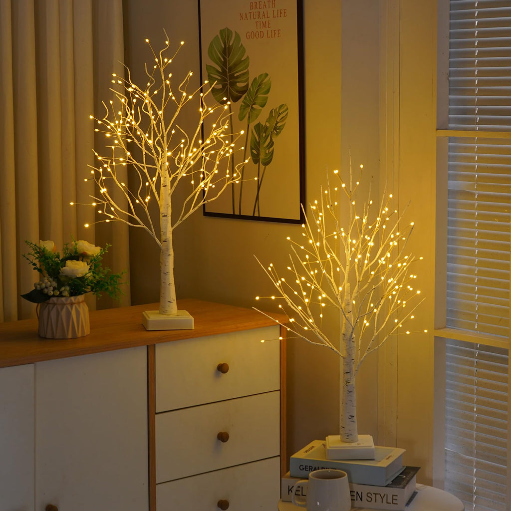 2 Pack Artificial Tree Lamp with Timer T24937