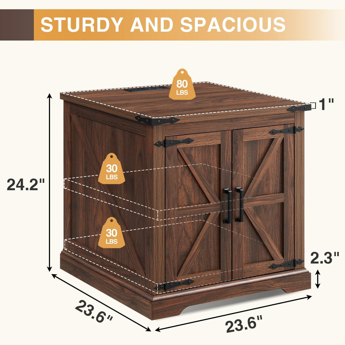 24" End Table Set of 2 with Charging Station N90271