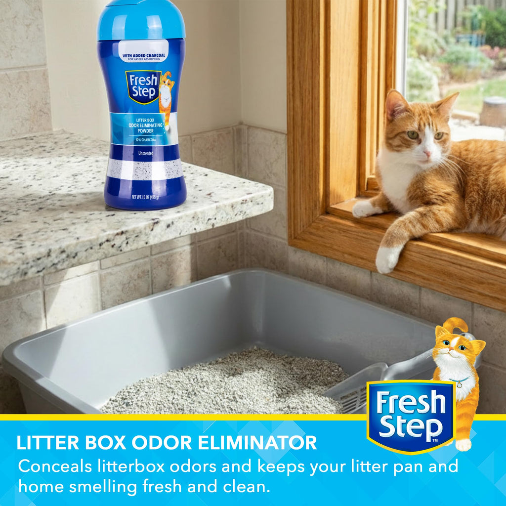 Charcoal Odor Eliminating Cat Litter Box Powder, 15 Oz Q82354