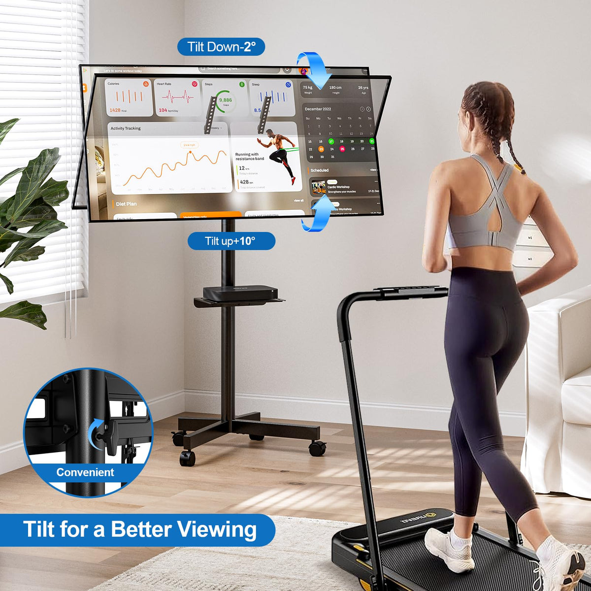 Mobile TV Stand for 23-65 Inch Flat Curved Screen TVs T981336