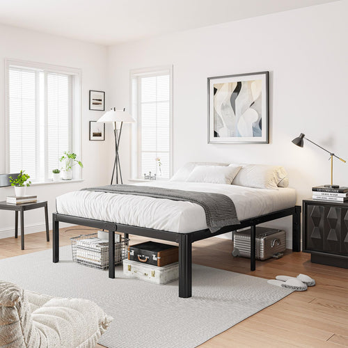 18 Inch High Platform Queen Bed Frame F4631