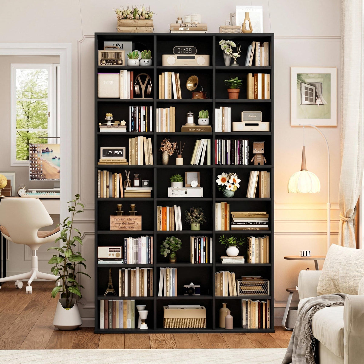 75'' H Black 27 Cube Bookshelf N574969