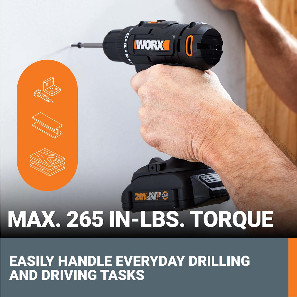 Cordless Drill Driver 20V 3/8-Inch 84-Piece Kit H844