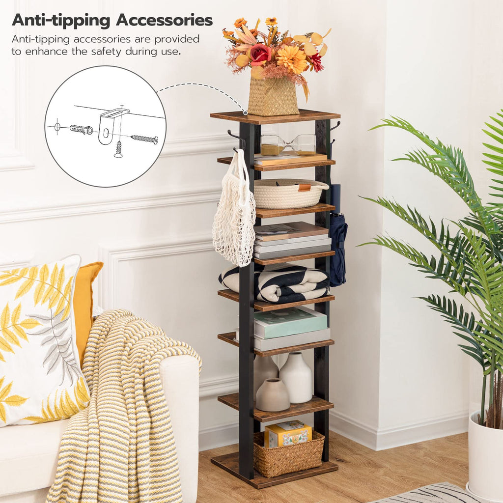 8 Tiers Vertical Wooden Shoe Rack R9889