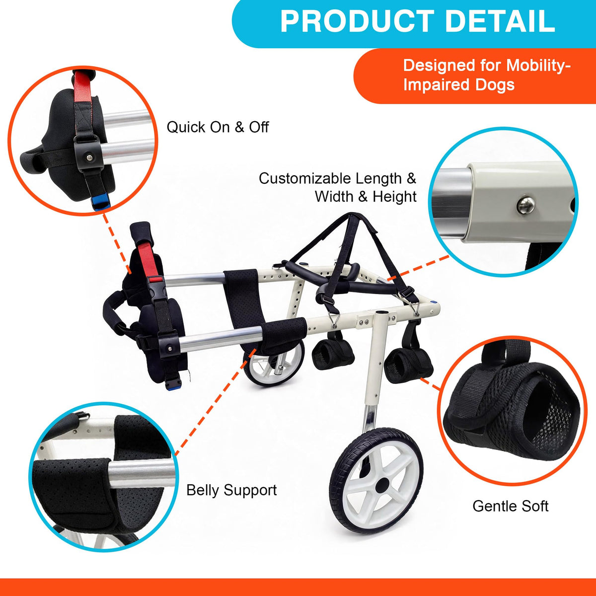 Adjustable Large Dog Wheelchair D2213