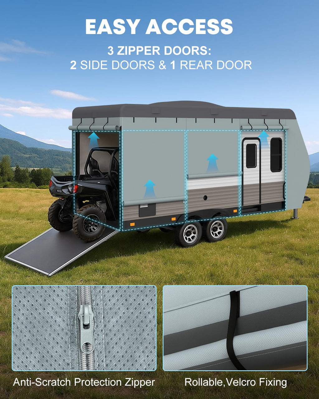 22-24 ft Travel Trailer Cover with 8 Vents N97384