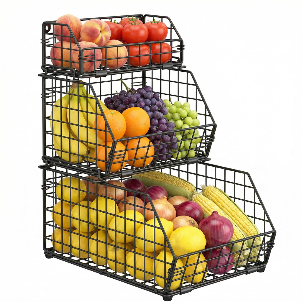 3-Tier Stackable Wire Fruit Basket C68370