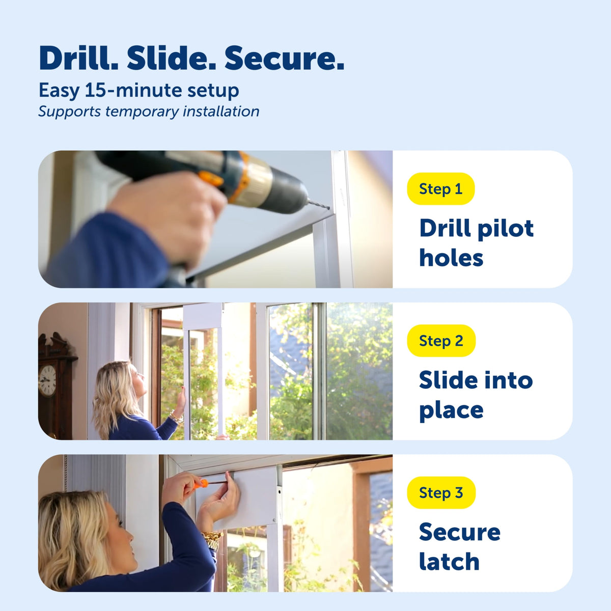 Sliding Glass Pet Door, Large, White K15561
