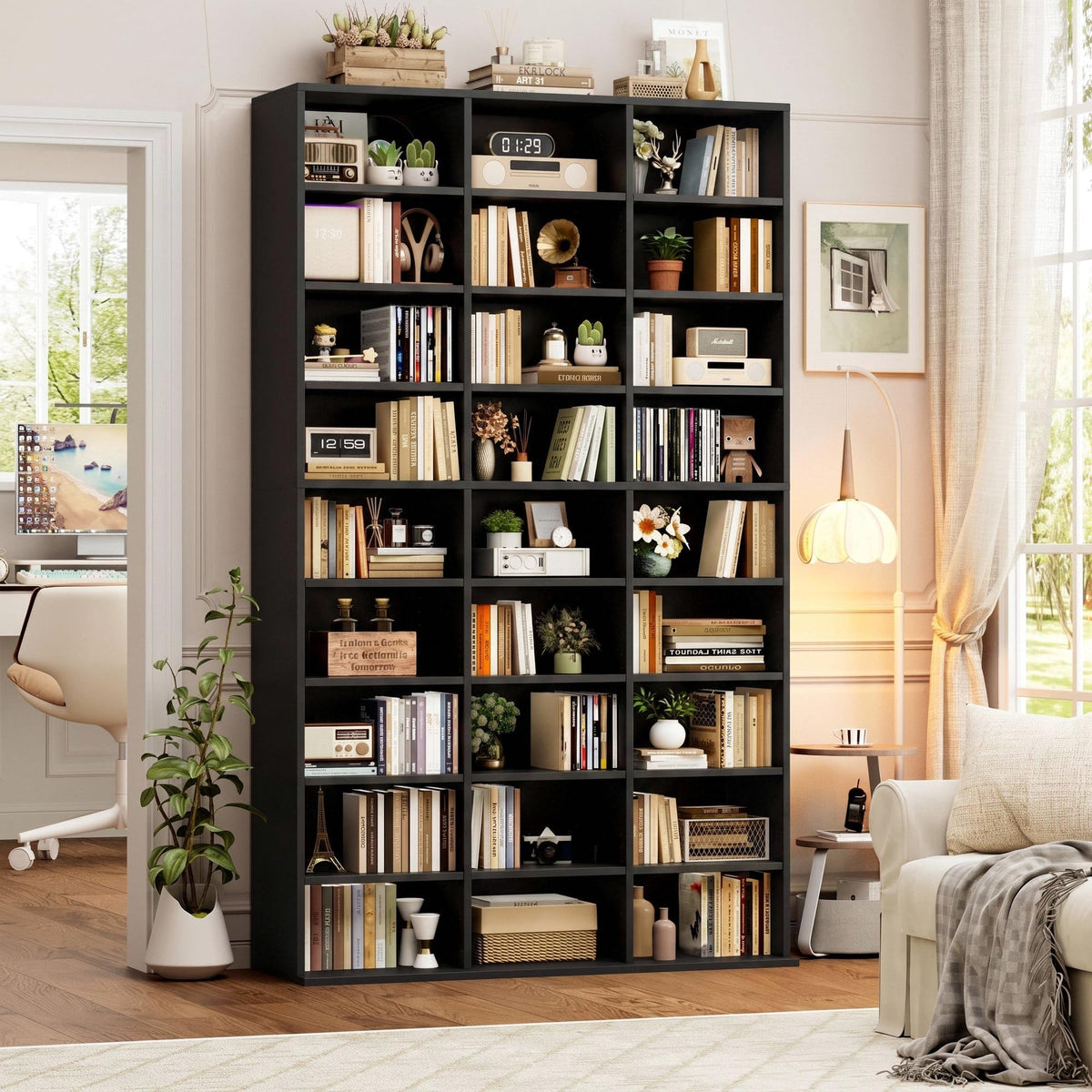 75'' H Black 27 Cube Bookshelf N574969