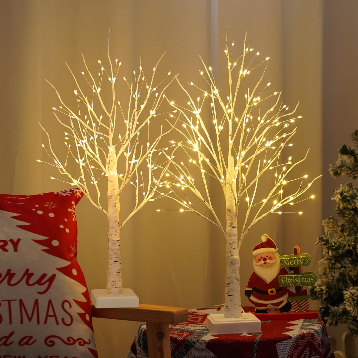 2 Pack Artificial Tree Lamp with Timer T24937