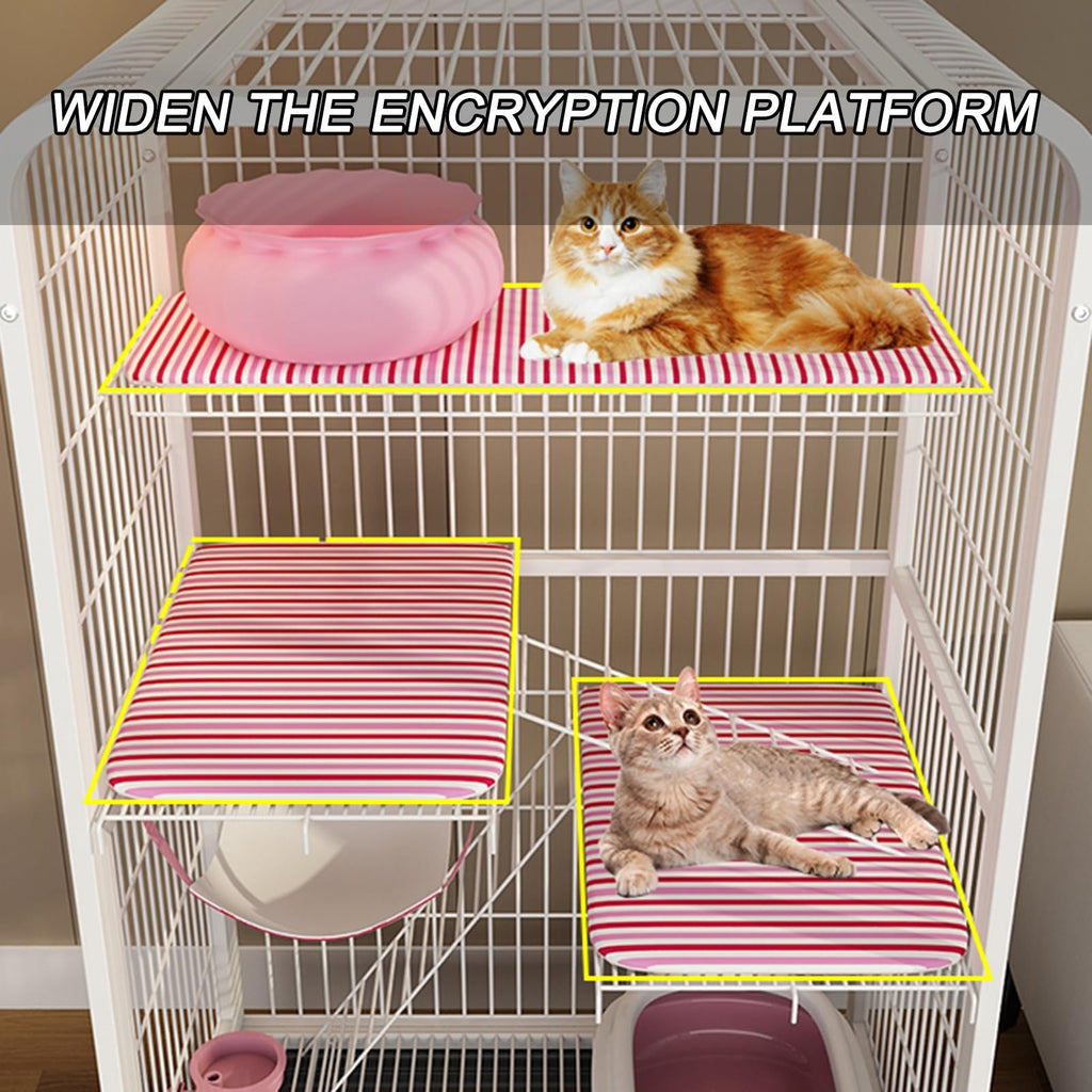 4-Tier Metal Cat Enclosure with Removable Tray & Wheels F70332