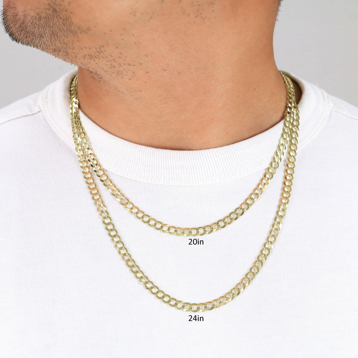 10K Yellow Gold Cuban Curb Link Chain Necklace S2098