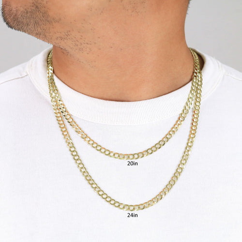 10K Yellow Gold Cuban Curb Link Chain Necklace S2098