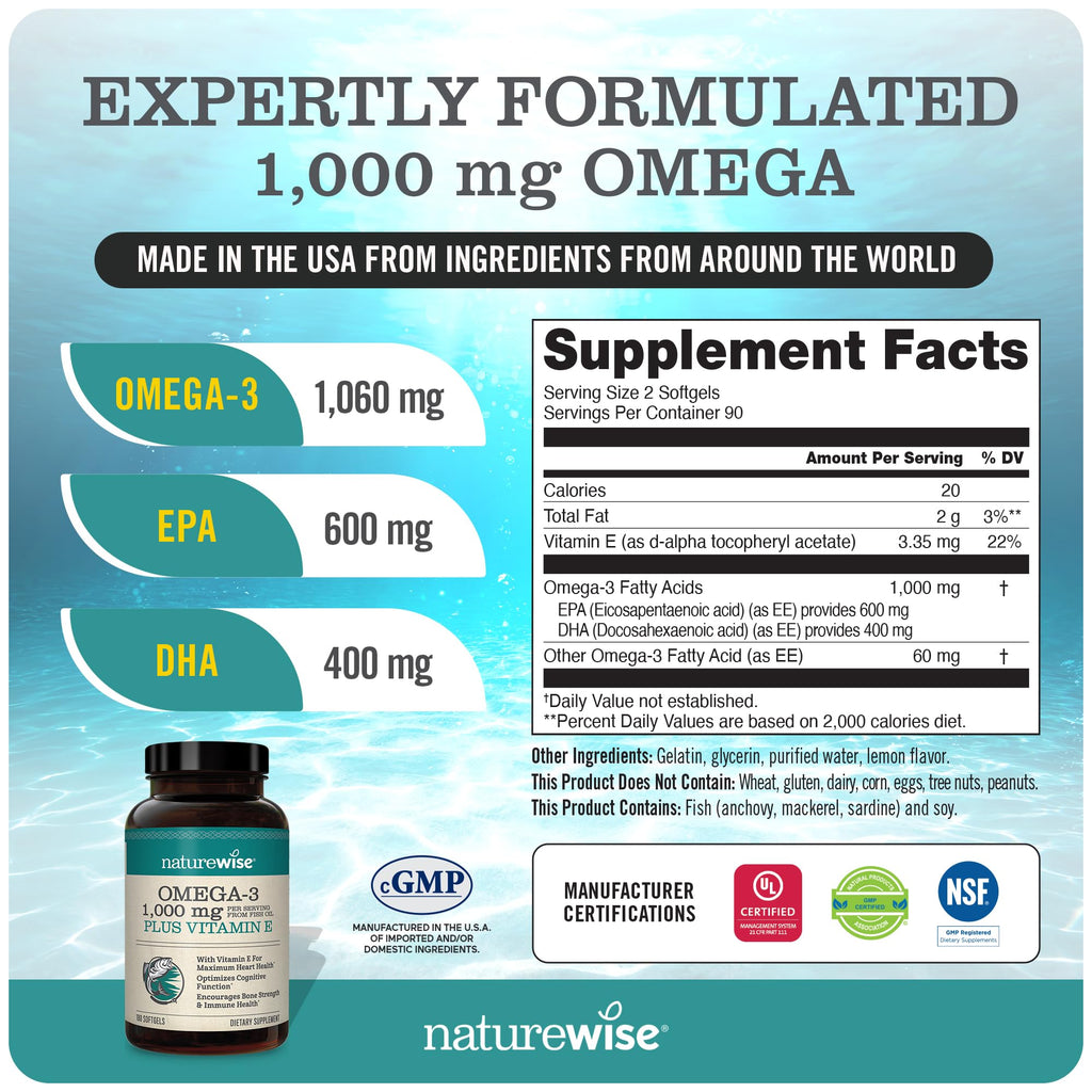 1000mg Omega 3 600mg EPA 400mg DHA 180ct & Vitamin B Complex 150 Softgels Y69260