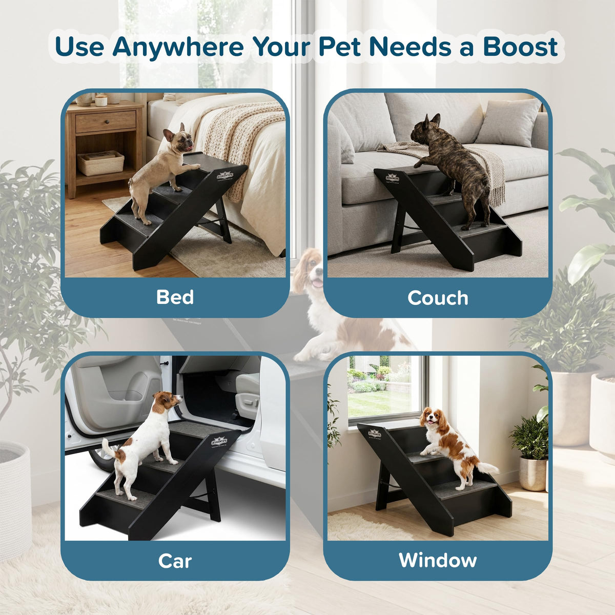 Foldable Nonslip 3-Step Pet Stairs M886