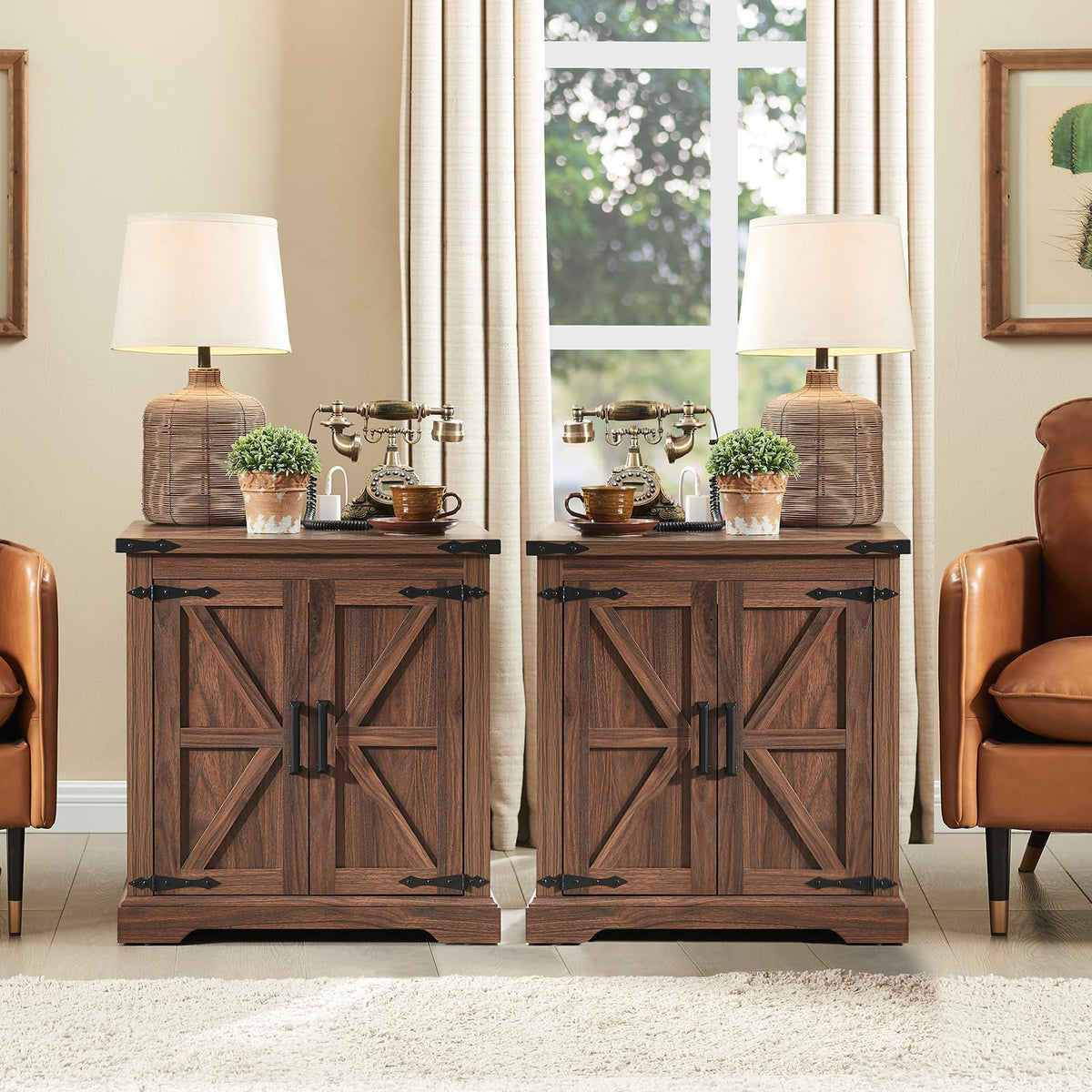 24" End Table Set of 2 with Charging Station N90271