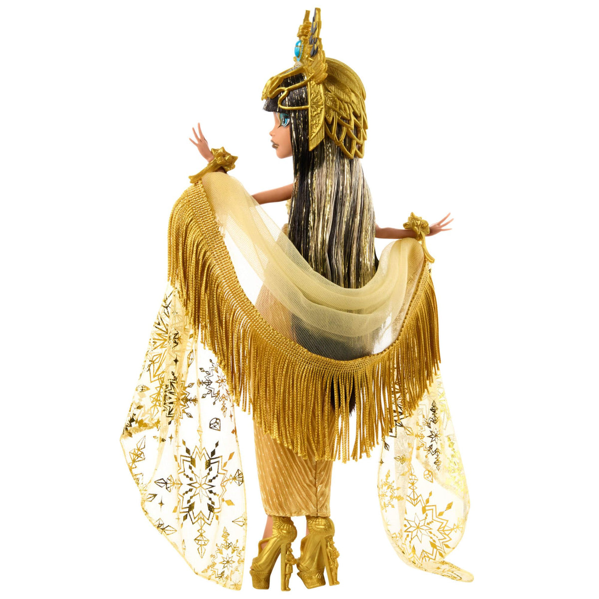 Collectible Doll in Golden Gown with Fringe Shawl O970