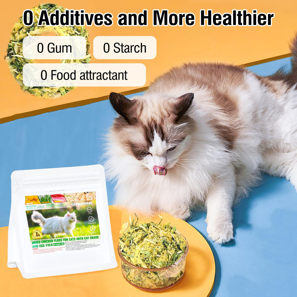 Freeze Drying Cat Grass Treats with Chicken & Egg Yolk 2.3 oz E525694