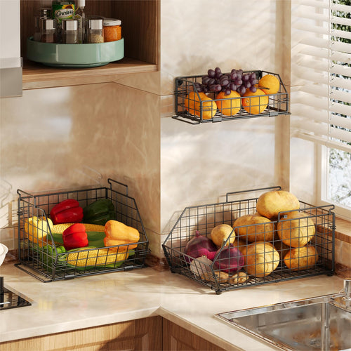 3-Tier Stackable Wire Fruit Basket C68370