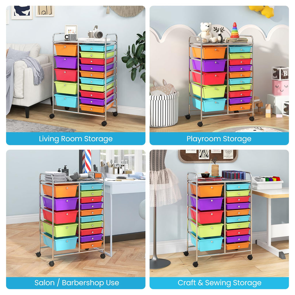 15 Drawer Rolling Storage Cart L394412