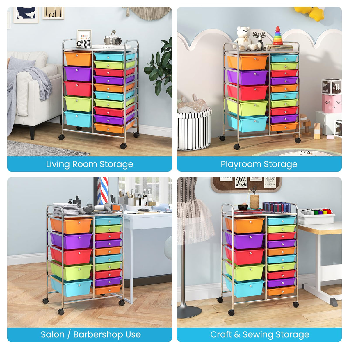 15 Drawer Rolling Storage Cart L394412