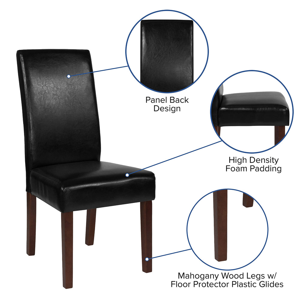 Black Faux Leather Parsons Chair S38784