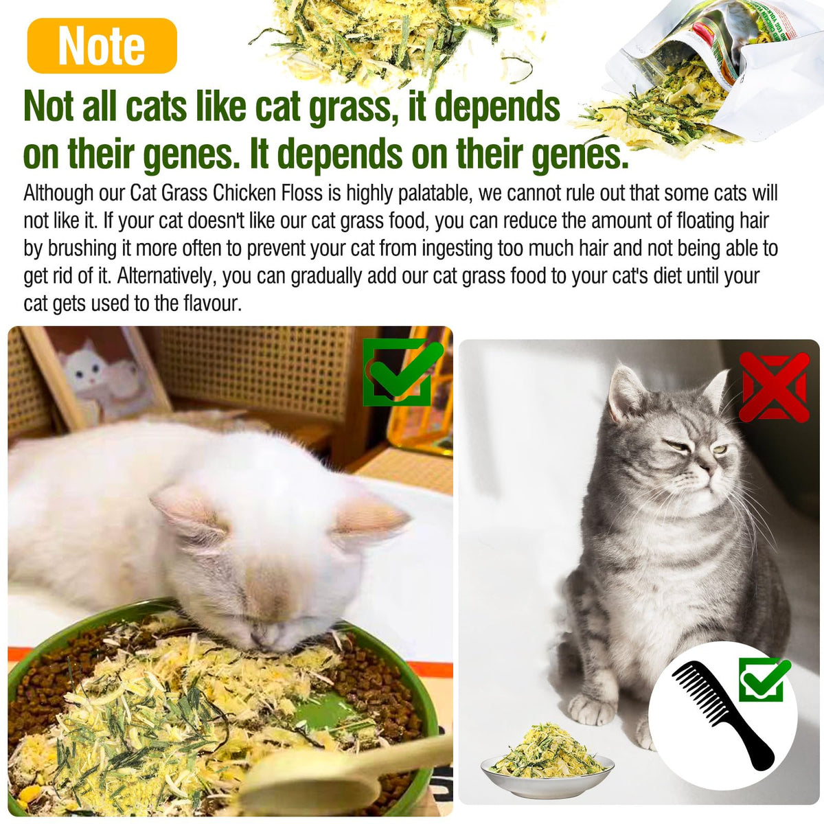 Freeze Drying Cat Grass Treats with Chicken & Egg Yolk 2.3 oz E525694