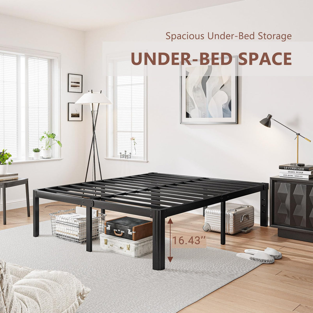 18 Inch High Platform Queen Bed Frame F4631