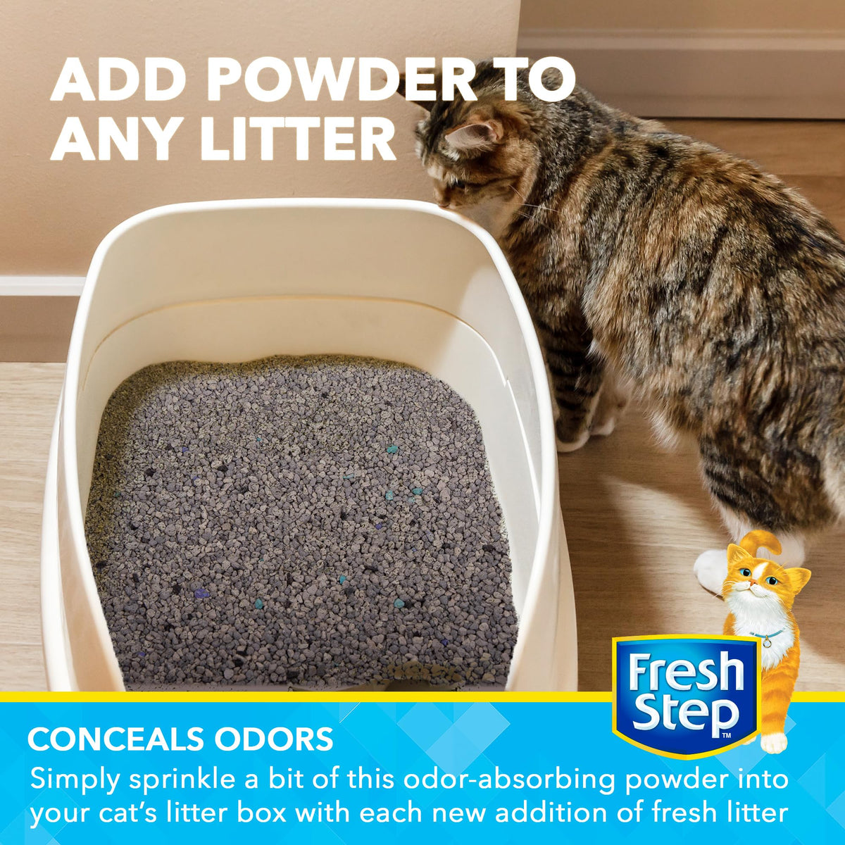 Charcoal Odor Eliminating Cat Litter Box Powder, 15 Oz Q82354